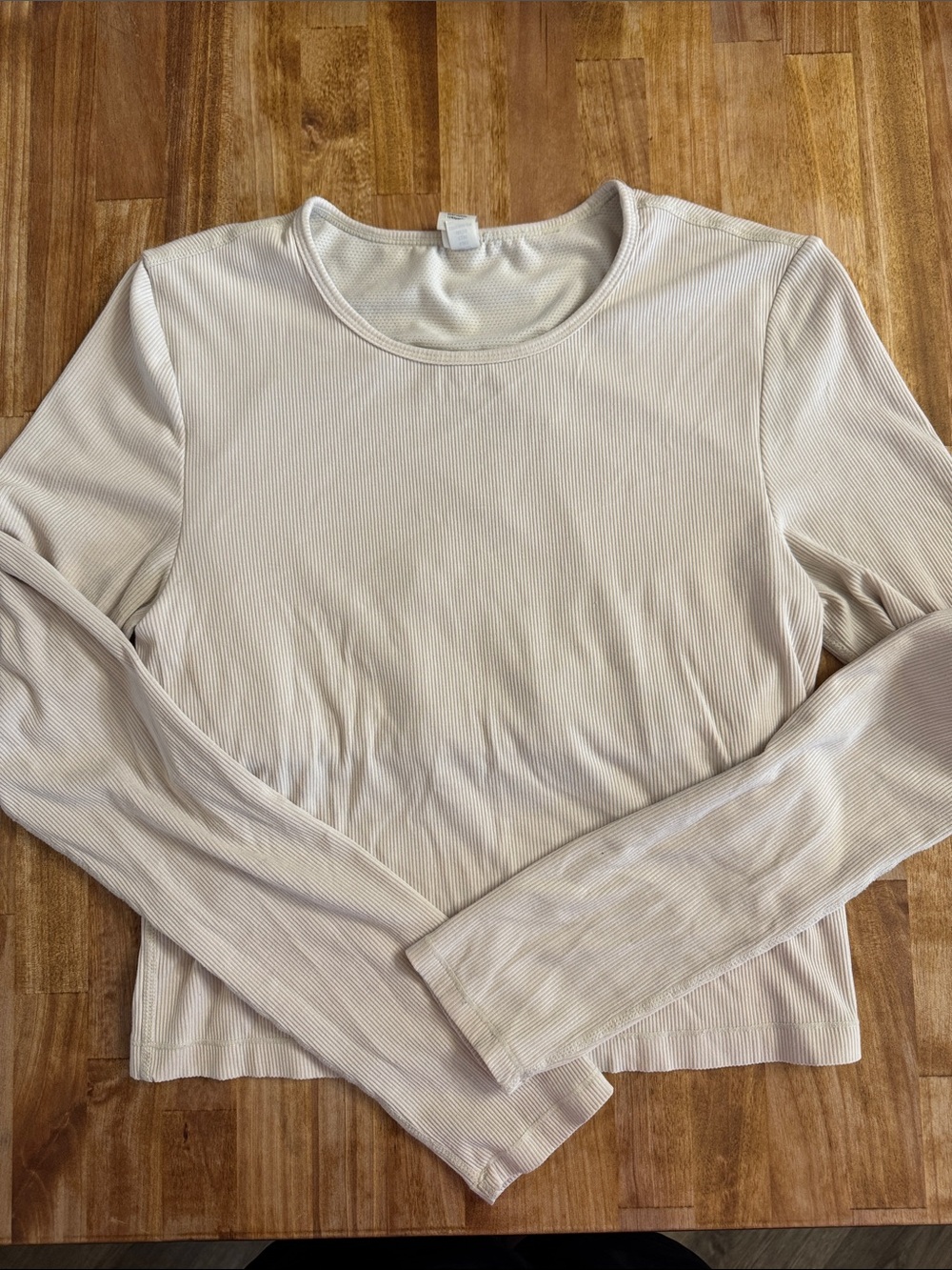Yogalicious Ribbed Long-Sleeve Top - Cream